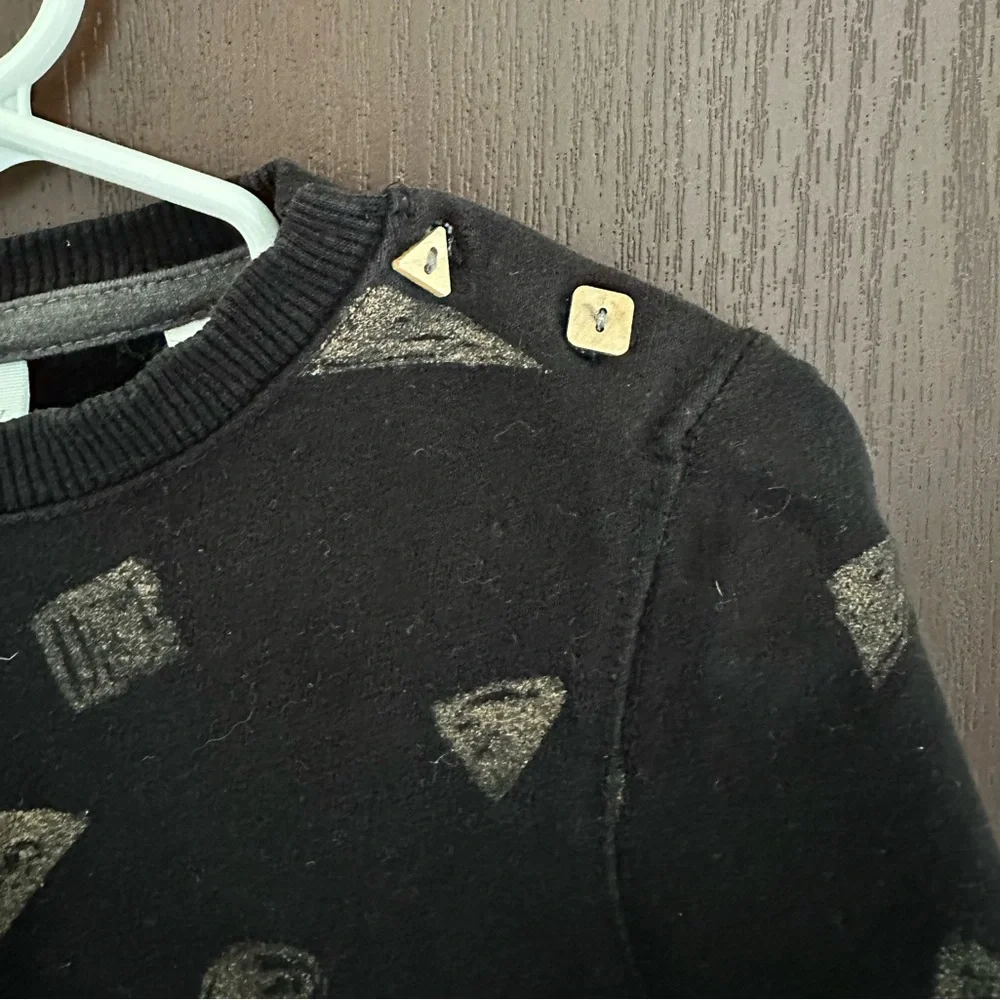 3/$15 Zara Baby Boy Black Geometric Print Sweatshirt 18-24 M Minimalist